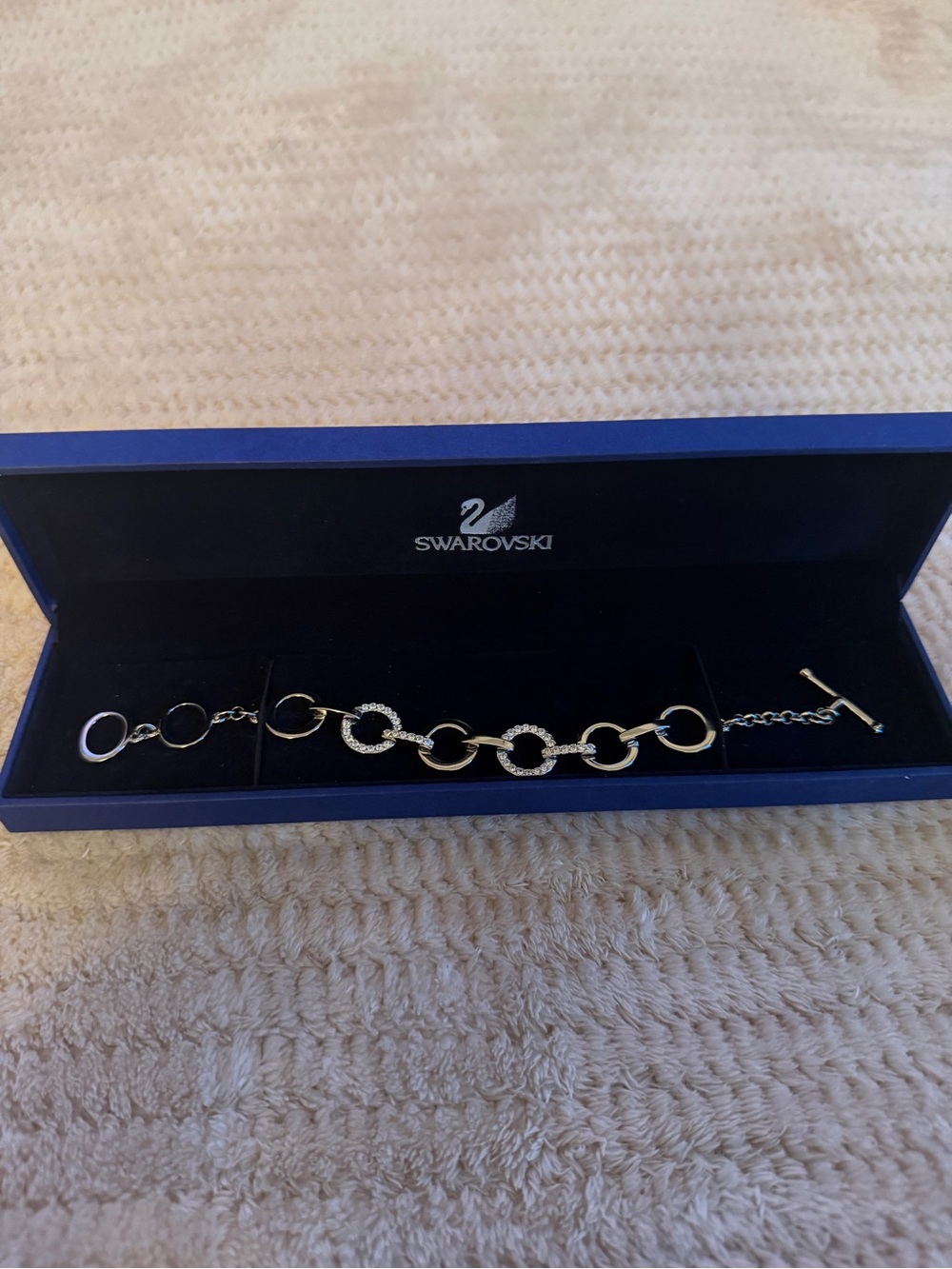 Swarovski Gold-Tone Crystal Link Bracelet with Clear Stones